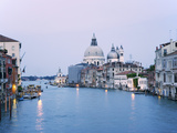 Santa Maria della Salute Cathedral from Academia Bridge along the Grand Canal at Dusk, Venice Photographic Print by Dennis Flaherty