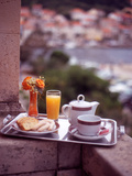 Breakfast Tea and Biscuits on Bedroom Balcony, Hotel Korcula, Korcula Island, Croatia Photographic Print by Steve Outram