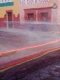 Bar San Miguel Entrance with Car Taillights, San Miguel De Allende, Mexico Photographic Print by Nancy Rotenberg