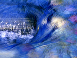 Abstract of Water Flowing Over Rock in Sunlight, Alpharetta, Georgia, USA Photographic Print by Charles R. Needle