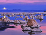 Full Moon Rises at Sunset on Mono Lake, California, USA Photographic Print by Dennis Flaherty