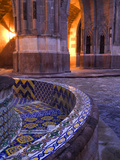 Tile and Columns in Early Morning of the Parroquia Church and the Jardin, San Miguel De Allende Fotografie-Druck von Nancy Rotenberg