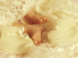 Diffused Effect of Baby Feet, Lacen and Booties Photographic Print by Steve Satushek