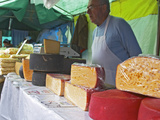 Street Market Stall Selling Cheese, Montevideo, Uruguay Lámina fotográfica por Per Karlsson