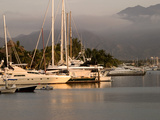 Boats Docked in Marina Vallarta Against Fog-Shrouded Mountains, Puerto Vallarta, Mexico Photographic Print by Nancy & Steve Ross