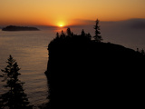 Spring Sunrise Silhouettes Edwards Island and Scoville Point on Lake Superior Photographic Print by Mark Carlson