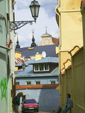 Traditional House in Old Town, Vilnius, Lithuania Lámina fotográfica por Keren Su