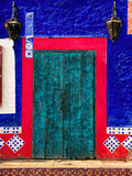 Detail of Colorful Wooden Door and Step, Cabo San Lucas, Mexico Photographie par Nancy & Steve Ross