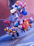 Balloon Vendor Walking the Streets, San Miguel De Allende, Mexico Photographic Print by Nancy Rotenberg