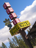 Dude Motel Sign, West Yellowstone, Montana, USA Photographic Print by Nancy & Steve Ross