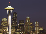 The Space Needle and Skyline at Night, Seattle, Washington, USA Photographic Print by Dennis Flaherty