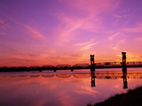 Train Bridge Over Columbia River at Sunrise, Pasco-Kennewick, Washington, USA Photographic Print by Jamie & Judy Wild