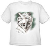 Youth: Animal Wildlife - White Tiger Stripe Shirt