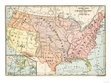 Map of Territorial Growth of the United States from 1783-1867 Giclee Print