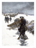 Valley Forge Soldier on Picket Duty in the Snow, Awaiting His Relief Shift, American Revolution Giclee Print Valley Forge Soldier on Picket Duty in the Snow, Awaiting His Relief Shift, American Revolution Giclee Print