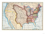 Map of the U.S. in 1803, Showing the Louisiana Purchase Giclée-Druck