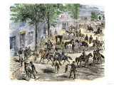 Confederate Cavalry Ransacking New Windsor, Maryland, during the Civil War Giclee Print