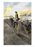 General Washington and French General Rochambeau Overseeing the Trenches at Yorktown, c.1781 Giclee Print