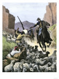 U.S. Cavalry Soldier Shooting Apache Sheep-Herders in a Canyon Lámina giclée U.S. Cavalry Soldier Shooting Apache Sheep-Herders in a Canyon Lámina giclée