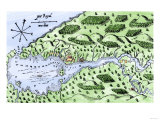Champlain's 1613 Map of His Settlement at Port Royal, Now Annapolis Royal, Nova Scotia, Canada Giclee Print