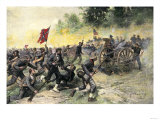 Confederate Charge Up Little Round Top, Battle of Gettysburg, c.1863 Giclee Print