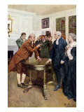 Samuel Adams Warning British Royal Governor Thomas Hutchinson after the Boston Massacre, c.1770 Giclee Print