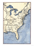 Map Showing the Thirteen Colonies Which Joined Together as the Original Thirteen States in 1776 Giclee Print