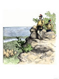 Jacques Cartier on the Summit of Mont Real, Now Montreal, Canada, c.1535 Giclee Print