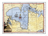 Map of Hudson's Bay, Canada, Showing Hudson's Strait, c.1722 Giclee Print