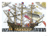 Ark Royal, the Flagship Which Led the English Fleet against the Spanish Armada, c.1588 Giclee Print