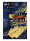 Ad for Republic Automobile Tires, Republic Rubber Co., Youngstown, Ohio, c.1908 Reproduction procédé giclée