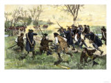 American Minutemen Fight to Hold Off the British Army at Concord Bridge, April 10, 1775 Giclee Print