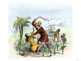 Cruelty of the Spanish Encomienda System on a Sugar Plantation, Santo Domingo Giclee Print