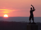 Memorial Statue of a Civil War Soldier on Cemetery Ridge on Gettysburg Battlefield Photographic Print
