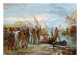 Departure of Columbus' First Expedition from Palos, Spain, c.1492 Giclee Print