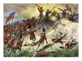 British Assault on the American Position Atop Breed's Hill, Battle of Bunker Hill, c.1775 Giclee Print