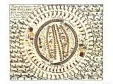Colonial Forces under Captain Mason Destroy the Principal Pequot Indian Village, c.1637 Lámina giclée Colonial Forces under Captain Mason Destroy the Principal Pequot Indian Village, c.1637 Lámina giclée
