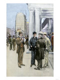 Reporter Interviewing People in the Financial District, New York City, c.1890 Giclee Print