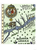 Hochelaga, Site of Montreal, Shown as a Native American Village in Lescarbot's Map, c.1609 Giclee Print