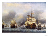 Sea Fight Between England and Holland during the Dutch War, June 1666 Giclee Print
