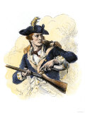 Continental Soldier Loading His Musket, American Revolution Giclee Print