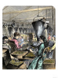 Factory Workers Making Rifle Cartridges, c.1870 Giclee Print