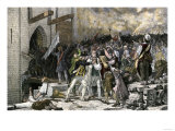Parisians Liberating Prisoners after Storming the Bastille during the French Revolution Giclee Print