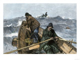 Fishermen in a Dory on the Grand Banks Off Newfoundland, c.1880 Giclee Print