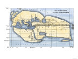 Map of the World According to Ancient Greek Geographer Eratosthenes Giclee Print