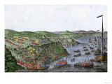 British Capturing Quebec in the Battle of the Plains of Abraham, French and Indian War, c.1759 Giclee Print
