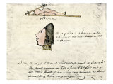 William Clark's Sketch of Flathead Indians in His Diary, c.1804-1806 reproduction procédé giclée