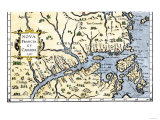 Map of New France and Canada, c.1597 Giclee Print