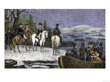 George Washington and His Continental Army Ferried across the Delaware River, c.1776 Lámina giclée George Washington and His Continental Army Ferried across the Delaware River, c.1776 Lámina giclée