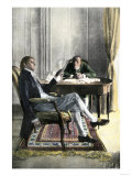 Benjamin Franklin and Richard Oswald in Paris Discussing the Peace Treaty Giclee Print